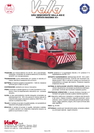 Gru semoventi industriali Valla 400 E 