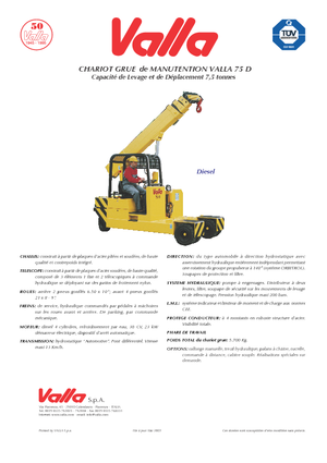 Gru semoventi industriali Valla 75 D 