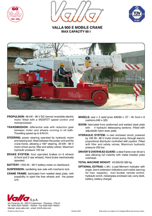 Gru semoventi industriali Valla 900 E