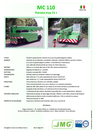 Gru semoventi industriali JMG MC 110