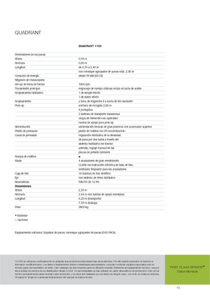 Presse per grandi imballaggi + Presse ad alta pressione Claas Quadrant 1150