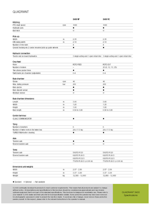 Presse per grandi imballaggi + Presse ad alta pressione Claas Quadrant 3400 RC