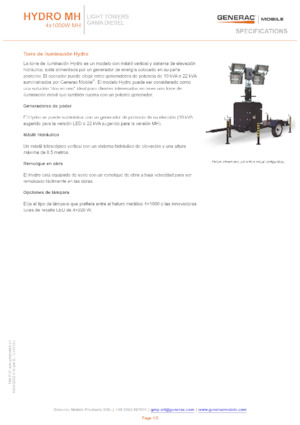 Torre faro Generac Mobile Hydro MH