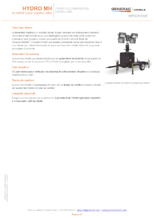 Torre faro Generac Mobile Hydro MH