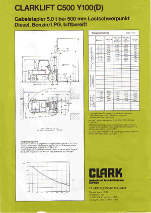 Carrelli elevatori frontali a gas Clark C 500-y-100