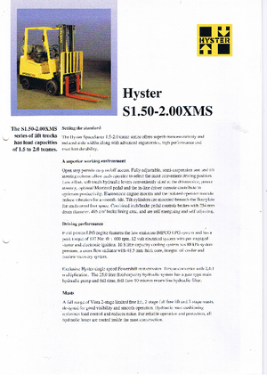 Carrelli elevatori frontali a gas Hyster S 2.00 XMS