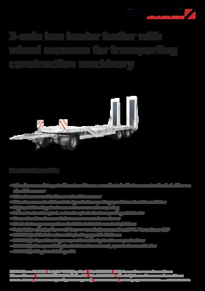 Rimorchio ribassato Schwarzmüller 3-axle low loader trailer with wheel recesses for transporting construction machinery