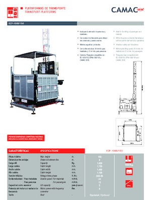 Ascensori industriali CAMAC ECP 1000/150