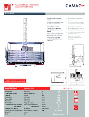 Ascensori industriali CAMAC ECP 1500/150