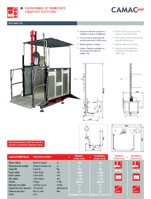 Ascensori industriali CAMAC ECP 500/120