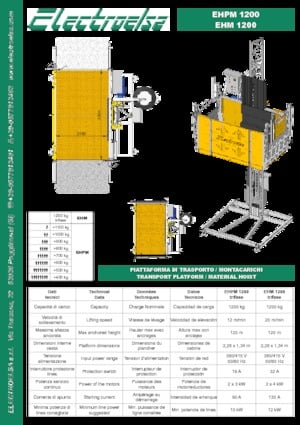 Ascensori industriali Electroelsa EHPM 1200