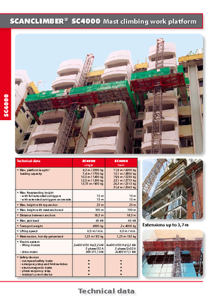 Ponteggi autosollevanti Scanclimber SC 4000 D