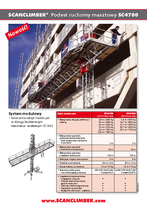 Ponteggi autosollevanti Scanclimber SC 4700 E