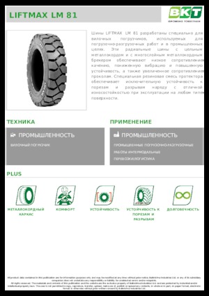 Pneumatici per l'industria BKT LIFTMAX LM 81 6.00 R 9