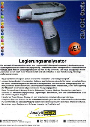 Analizzatori di metalli Niton XLt 800