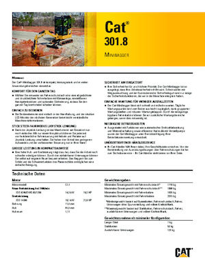 Miniescavatori Caterpillar 301.8