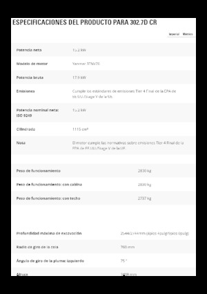 Miniescavatori Caterpillar 302.7D CR