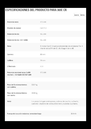 Miniescavatori Caterpillar 303E CR