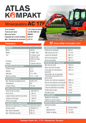 Miniescavatori Atlas Kompakt AC 17F