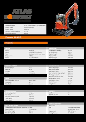 Miniescavatori Atlas Kompakt AC 40UB