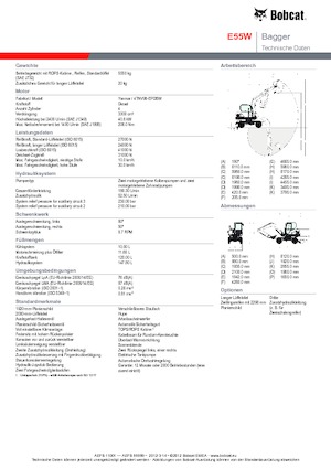 Miniescavatori Bobcat E55W
