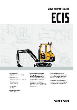 Miniescavatori Volvo EC15 XR