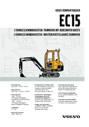 Miniescavatori Volvo EC15 XT