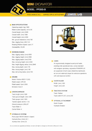 Miniescavatori PowerPlus PP20S-IX