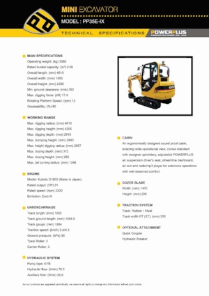 Miniescavatori PowerPlus PP35E-IX