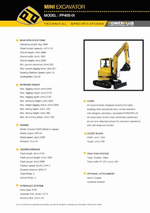 Miniescavatori PowerPlus PP40S-IX
