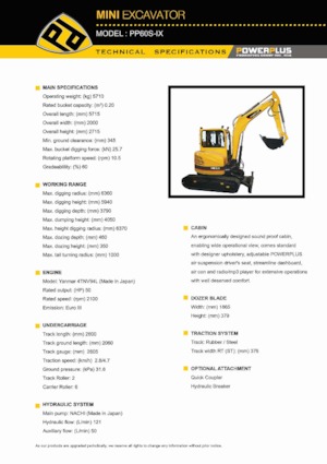 Miniescavatori PowerPlus PP60S-IX