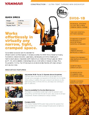 Miniescavatori Yanmar SV08-1B