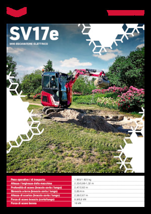 Escavatori cingolati elettrici Yanmar SV17e