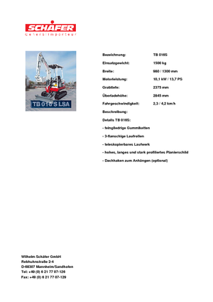 Miniescavatori Takeuchi TB 016 S