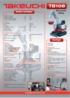Miniescavatori Takeuchi TB 108