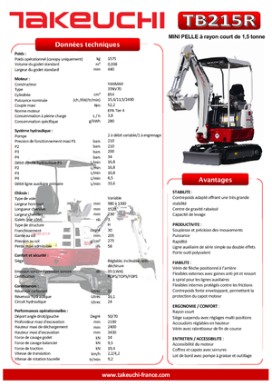 Miniescavatori Takeuchi TB 215 R