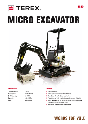 Miniescavatori Terex TC 10 Z