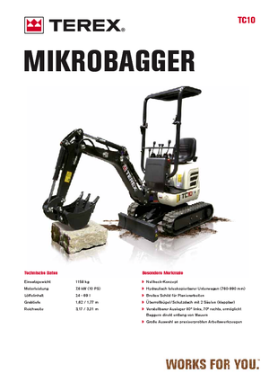 Miniescavatori Terex TC 10 Z