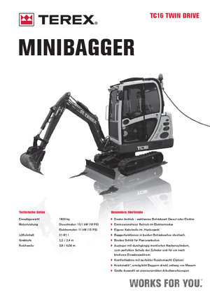 Miniescavatori Terex TC 16 Twindrive