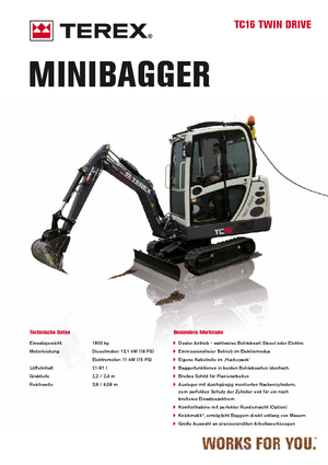 Miniescavatori Terex TC 16 Twindrive