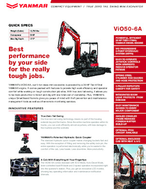 Miniescavatori Yanmar ViO50-6A