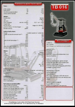 Miniescavatori Takeuchi TB 016 A