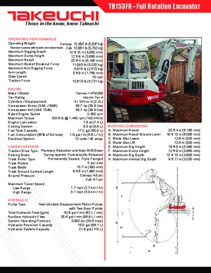 Miniescavatori Takeuchi TB 153 FR
