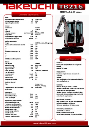 Miniescavatori Takeuchi TB216S