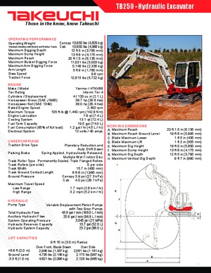 Miniescavatori Takeuchi TB 250
