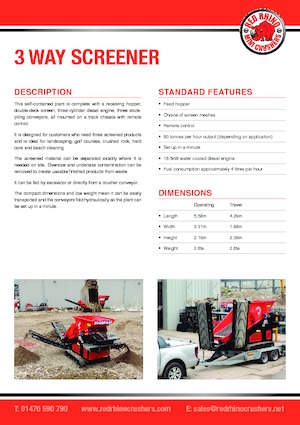 Impianti mobili di setacciatura Red Rhino 3 WAY SCREENER
