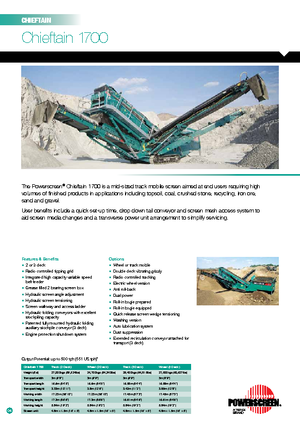 Impianti mobili di setacciatura Powerscreen Chieftain 1700-2D