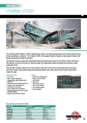 Impianti mobili di setacciatura Powerscreen Chieftain 2100 X 3D
