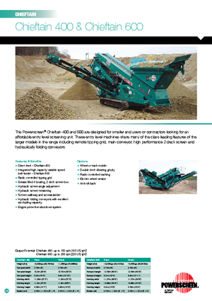 Impianti mobili di setacciatura Powerscreen Chieftain 400 Rad