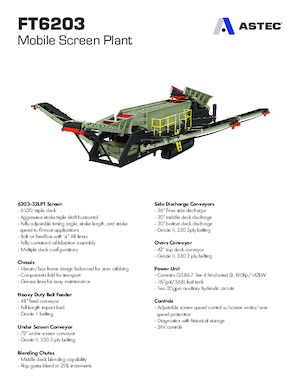 Impianti mobili di setacciatura Astec FT6203CC